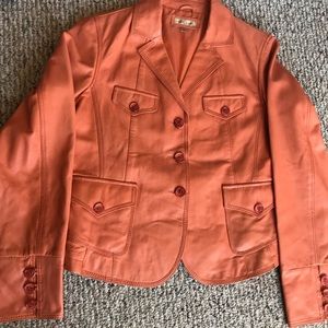 Wilsons Leather Orange Leather Jacket Size XL #210